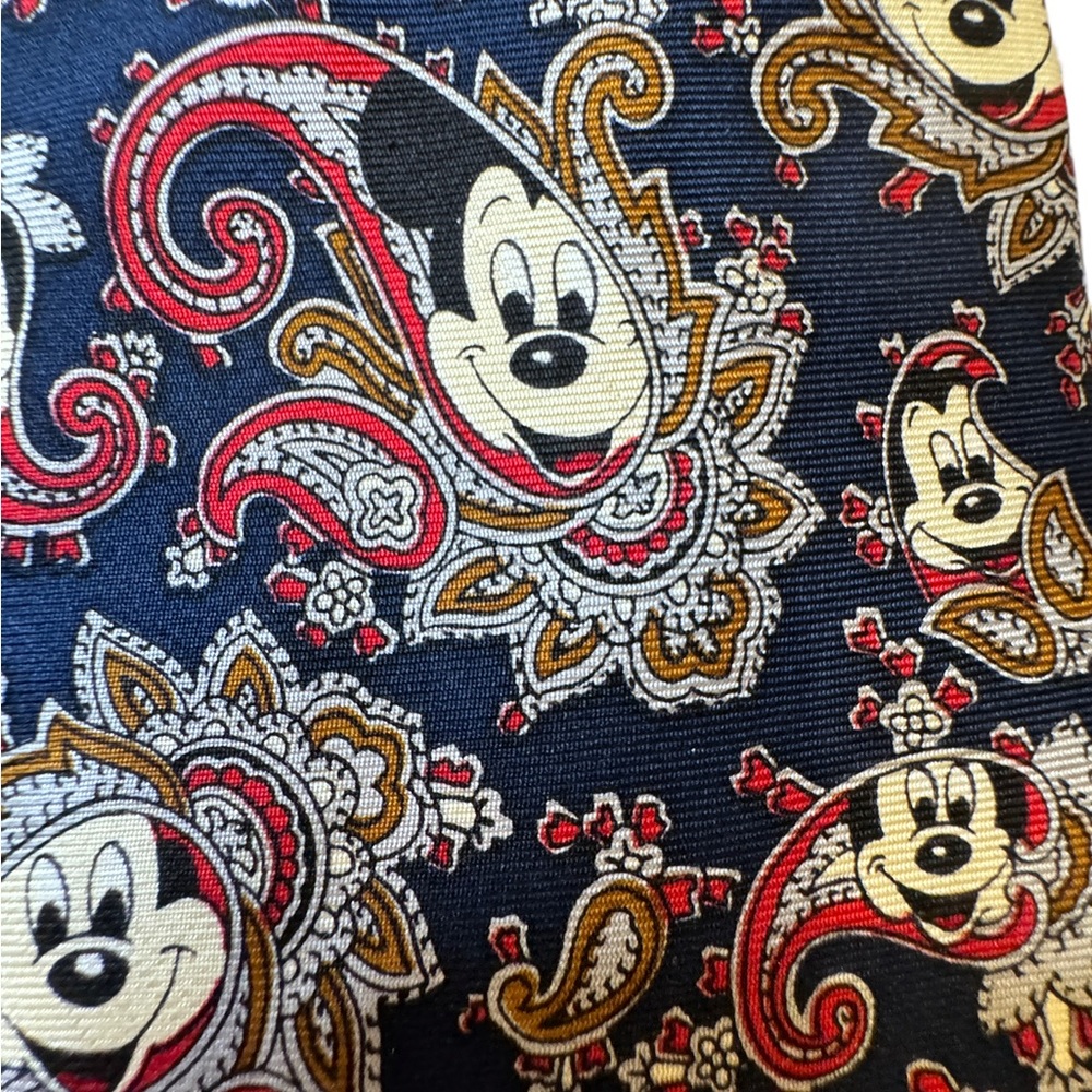 Vintage 100% Silk Mickey Mouse Disney Paisley Neck Tie Balancine "The Tie Works"